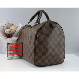 ☆優買二手精品名牌店☆ LV N41531 咖啡 棋盤 格紋 手提包 波士頓包 SPEEDY 30 拉鍊包 超級新