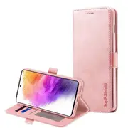 For Samsung Galaxy A73 5G SupRShield Wallet Leather Card Holder Flip Protective Shockproof Magnetic Case Cover (Rose Gold)