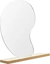 Wooden Stand Frameless Mirror Elegant Desktop Makeup Mirror for Home Living Room Use