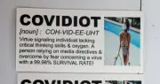 COVIDIOT Sticker ***NEW*** design GOV-DID FRAUD SHEEPLE 5" Bumper Sticker