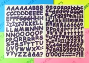 Creative Memories Purple w/ White Dots Alphabet & Numbers Mini Sticker Sheet Set