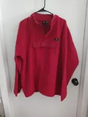 Rusty Spinks Sherpa Comfy Size XL Color Maroom Front Poket Pull Over, 4 Buttons