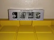 DISNEY 100 GLASSWARE SET MICKEY MOUSE GLASSWARE SET OF FOUR 1.5 oz EACH NEW