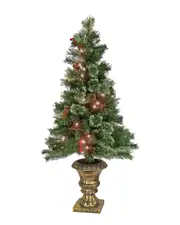 National Tree Company 4ft Glistening Pine Entrance Tree with Clear Lights