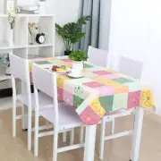 Vinyl Tablecloth Rectangle 41" x 60" Plaid Flower Pattern Water