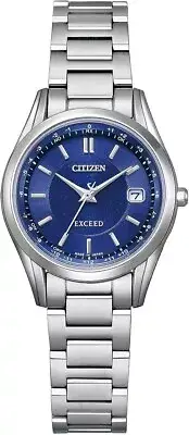 CITIZEN EXCEED ES9370-62L 26.6mm Eco-Drive Titanium Radio Solar Watch Blue Dial