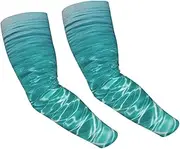 [FHEDVBN] Blue Aqua Pool Water Arm Sleeves Compression Arm Covers for Men Women Outdoor Sun Sleeves Cooling Sports Sleeve, Black