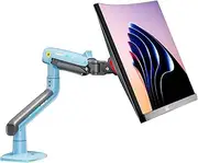 [NB ERGONOMIC] RGB Gaming Monitor Arm for Flat/Ultrawide/Curved Monitors 32 to 60 inch Heavy Duty Stand Load up to 20 kg, VESA 75/100 mm Monitor Mount Gulf Blue