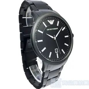 EMPORIO ARMANI 亞曼尼 AR11079 手錶 IP消光黑日期鋼帶 男錶