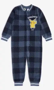 Boys size 5 POKEMON fleece all in one sleepsuit zip up pjs NEW
