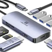 HEYMIX Dual HDMI USB C Hub, 8in1 Type C Hub Dual HDMI,100W PD Charging USB C Doc