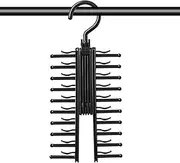 [Generic] 5 Necktie Organizer - Belt Hanger for Closet - Necktie and Belt Hanger, Scarf Organizer and Storage Rack, 20 Hooks, Scarf Tie Belt Storage