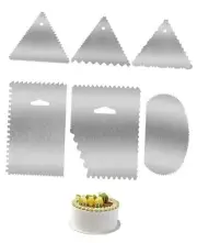 New 6pcs Cake Scraper 430 stainless Decorating Comb and Icing Smoother 6Pcs