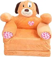 Foldable Animal Cartoon Pattern Kids Sofa, 2-in-1 Multifunctional Convertible Lounger, Soft Plush Kids Furniture with 3 Layer Folding Design for Preschools Homes Outdoor Spaces
