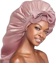[Red by Kiss] Silky Satin Tie Bonnet – Adjustable Tie & Elastic for Secure Fit, Maintains & Protects Hair, Anti Breakage