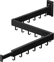 Wall Mounted Clothes Drying Rack,Laundry Drying Rack,Drying Rack Clothing for Laundry,Space Saver Clothes Rack,Retractable Dryer Racks for Laundry,Collapsible(3-Pole), Black, Sandy Coating,3z-b01