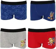 [eplusm] Boys Pack of 4 Boxer Shorts Underwear with Different Motifs Underwears Children's Cotton Underwear, blue, 122-128