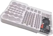 CIYODO 1Pc Battery Tester and Storage Case Portable Battery Storage Organizer for Large Capacity Battery Cell Testing Durable White Design for and Store Use