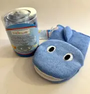 Set of 2 NWT Creatology Kids Terry Cloth SHARK Bath Mitt Puppet & Shower Cap NEW