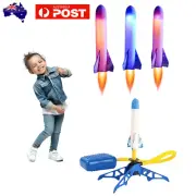 Kids Rocket Launcher Set LED Light Flashing Rocket Toy Outdoor Play Toys Gift//
