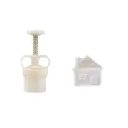 Mooncake Mold 50gHouse Shape Mooncake Mold Cookie Pastry Stamp Plastic Hand P...