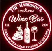 Custom Wine bottle Bar LED Sign Personalized Home bar Lighted non neon