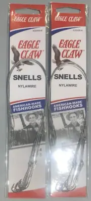 2 Packs Eagle Claw Nylawire Snells 420NW 4
