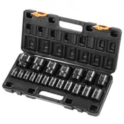 VEVOR Impact Socket Set 1/2 Inches 19 Piece Impact Sockets, Standard Socket Assortment, 1/2 Inches Drive Socket Set Impact Standard SAE (3/8 Inches to