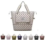 VhoMes Vintage Pattern Folding Expandable Tote Travel Duffle Gym Fitness Swimming Yog Short Travel Airport Bags for Men Women