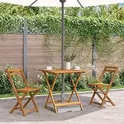 Folding Outdoor Table Solid Acacia Wood - Foldable, Portable Patio Dining Table for Small Party, Bistro or Garden - 70x70x75 cm