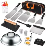 18 Pack Griddle Accessories Kit Griddle Spatula Tools for Teppanyaki Flat Top