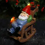 Solar Garden Gnome Statue Outdoor Decor, Patio Gnomes, Outside Yard Sculptures