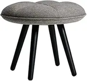 Generic Footstools,Wooden Stool, Dressing Stool Makeup Chair with Cotton Linen Stool Wooden Bench/Gray/48 * 43Cm
