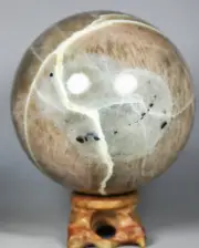 1.89 lb Green Moonstones Rock Quartz Crystal sphere Ball Reiki Stone / Stand