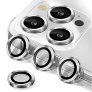 Metal Camera Lens Glass Individual Eagle Protector Cover - For Apple iPhone 16 Pro / 16 Pro max (3pcs) - Silver