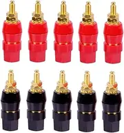 10Pcs/Lot Gold Plated Banana Binding Post Large Current Amplifier 4mm Banana Plug Jack Socket Speaker Terminal 5 Pairs