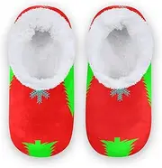 [Caihoyu] Kids Girls Boys Closed Back House Slippers Fuzzy Fleece Anti-Skid Sole Comfy Slippers Hotel Travel Bedroom Airplane Party