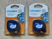 Two Original DYMO Plastic Label Refills White Letratag 1/2”x13’ New Unopened Lot