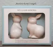 NEW Williams-Sonoma SCULPTURAL BUNNY SALT & PEPPER SHAKERS SET OF 2 WHITE Easter