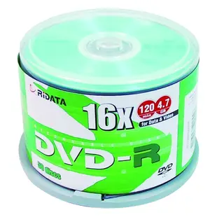 RIDATA 錸德 16X DVD-R 光碟片 4.7GB 50片+布丁桶 不可重覆讀寫