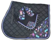 All Purpose English Saddle Pad dinosaur Matching Fly Bonnet Horse Saddle Pad Set