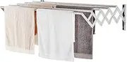 Wall-Mounted Foldaway Clothes Airer for Indoor Outdoor Clothes Drying Rack Towel Rail Hook Coat Hanger Extendible Washing Line 100cm 100cm LWX