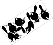 Gadpiparty 1 Sheet Cat Pattern Light Sticker Cartoon Wall Decals for Home Decor Easy to Apply Remove Self Adhesive Durable Practical Outlets Decorations for Bedroom