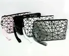 Women Make Up Bag Geometric Casual Cosmetic Bag Cases Makeup Case
