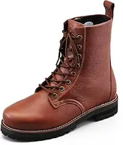 Daytona HBS-003 Motorcycle Short Boots, Genuine Leather, Cowhide Leather, Built-in Shift Pads, Side Zip