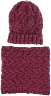 Winter Hat Womens Winter Knit Beanie Hat and Scarf Set Neck Warmer Girls Slouchy Thick Warm Hat (Color : F, Size : One Size)