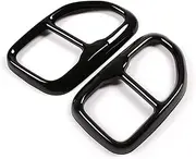 FUWKAIZS Car Rear Exhaust Muffler Pipe Cover Trim Tail Throat Frame Compatible for BMW X3 G01 X4 G02 2018-2022 Stainless Steel(Style A-Black)