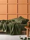 Linen House Pure Linen Moss Sheet Set - Queen Green