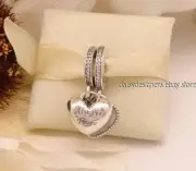 NEW Pandora BEST FRIENDS DANGLE Heart 2pc Charm 791950CZ RETIRED