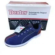 Vtg Dexter Bowling Shoes George Men Sz 10 M Leather Blue Red Navy B2415-18 w/Box